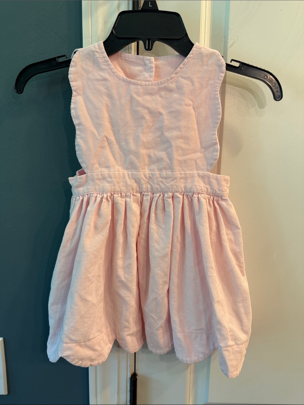 Stitchy Fish Pink Corduroy Dress